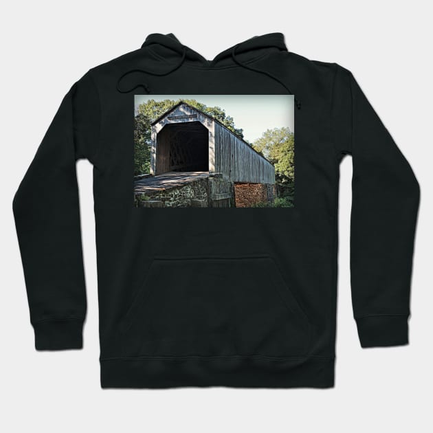 Covered Bridge Tyler State Park Hoodie by JimDeFazioPhotography